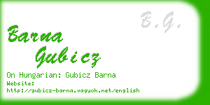 barna gubicz business card